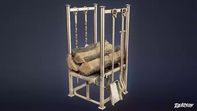 ATTIC - Fireplace Poker Set 01 - LOW POLY