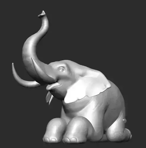 Adorable Elephant Sculpture - 3D Model for Decor