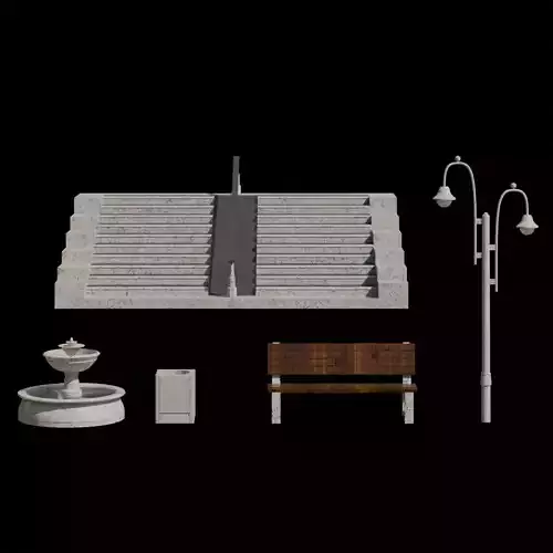 Collection of street models for gamedev