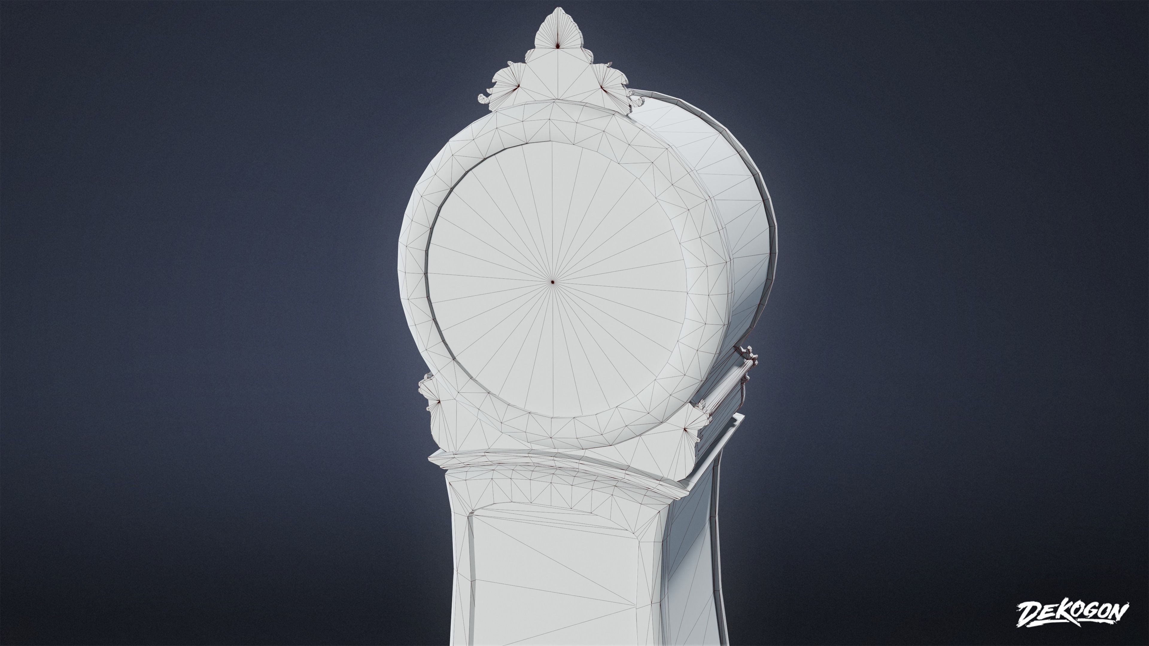 ATTIC - Grand Father Clock 01 - LOW POLY Low-poly 3D model_8