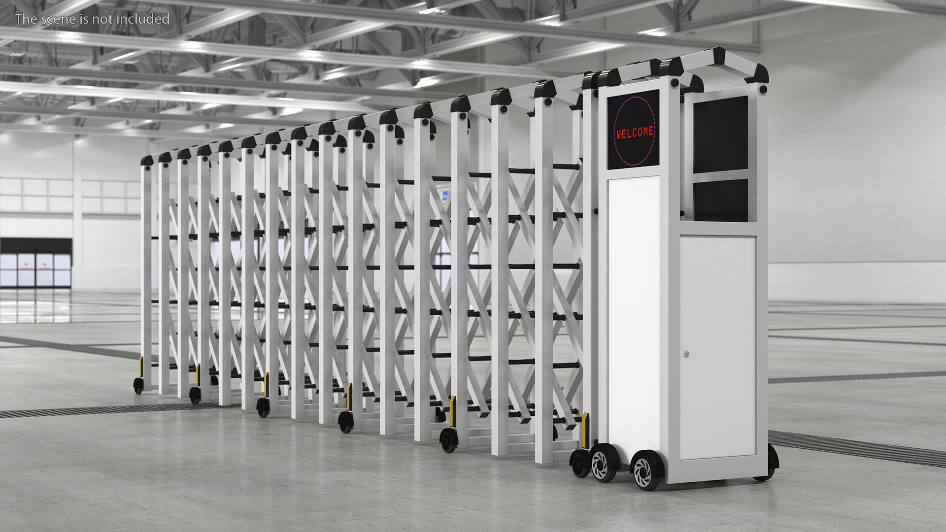 Trackless Retractable Gate 5m Rigged for Maya 3D model