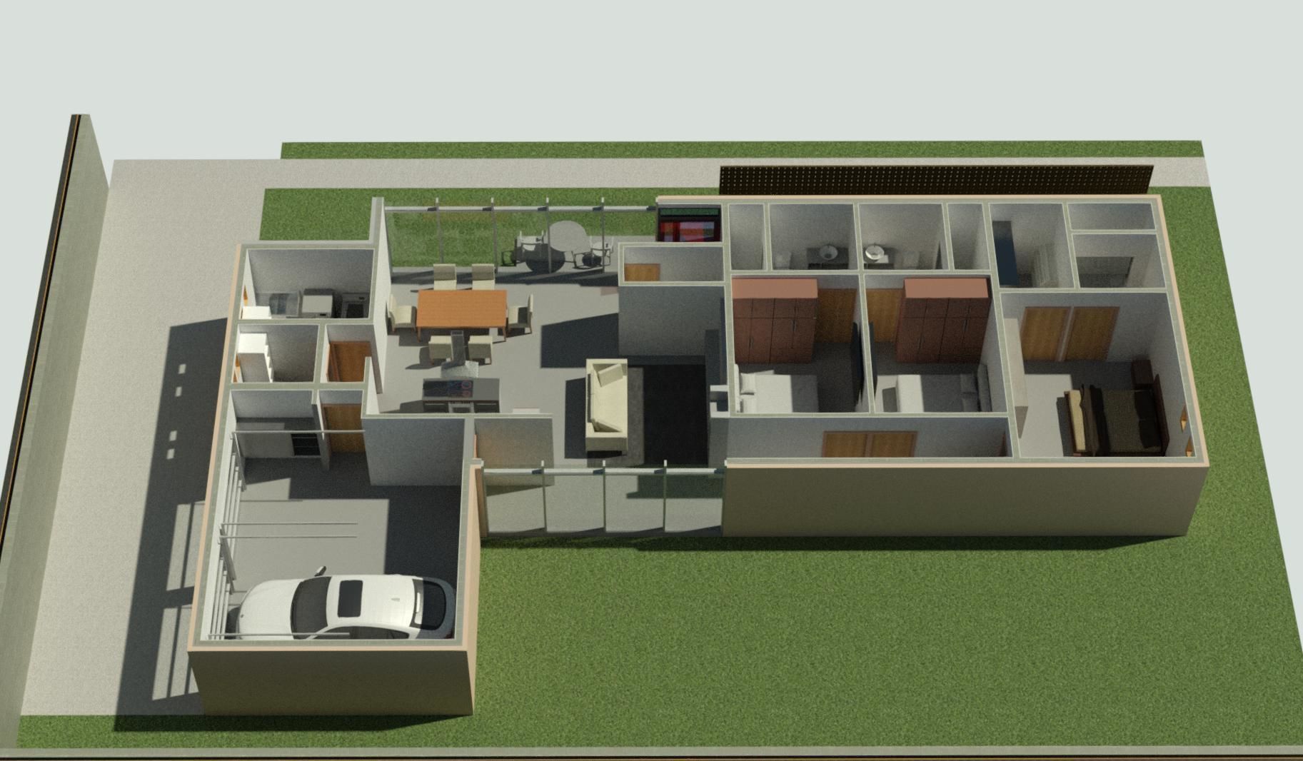 SINGLE FLOOR HOUSE 3D model_4