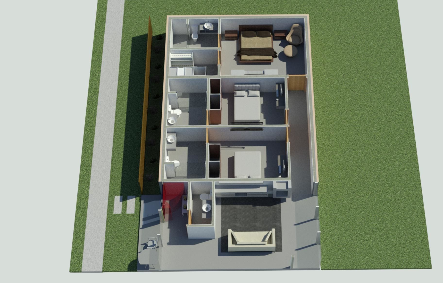 SINGLE FLOOR HOUSE 3D model_3
