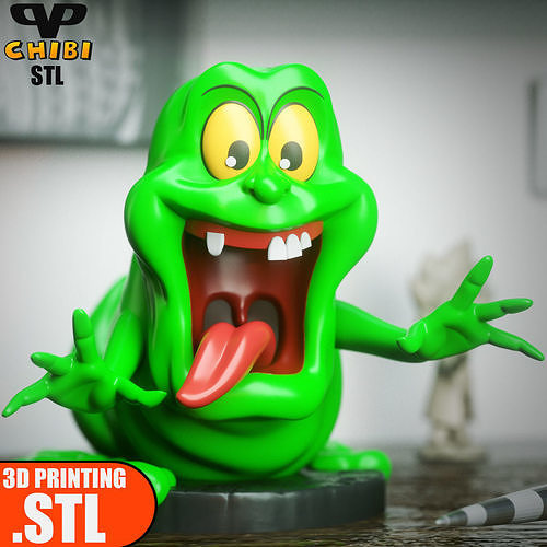 Slimer Chibi STL for 3D Printing ChibiSTL 3DXM
