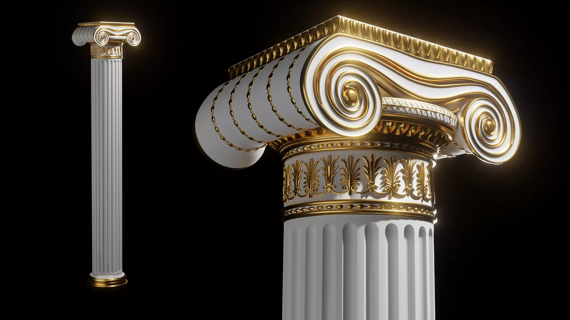Fantasy Ionic Column 3D model_0