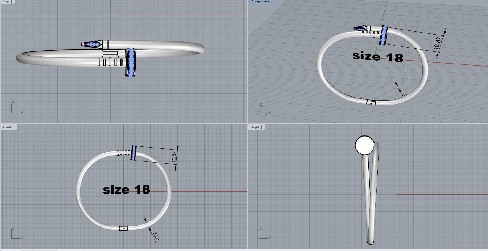 Bracelet Size 18 Just Un Clou 3D print model_4