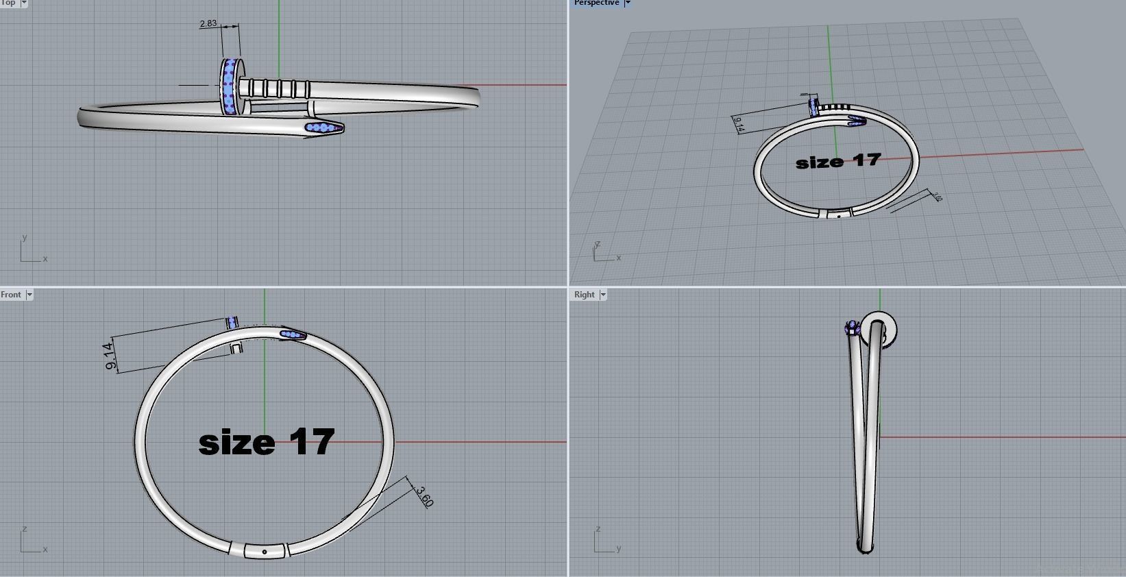 Bracelet Size 17 Just Un Clou 3D print model_5