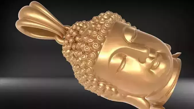 Buddha head pendant Hollow Jewelry 3D print model
