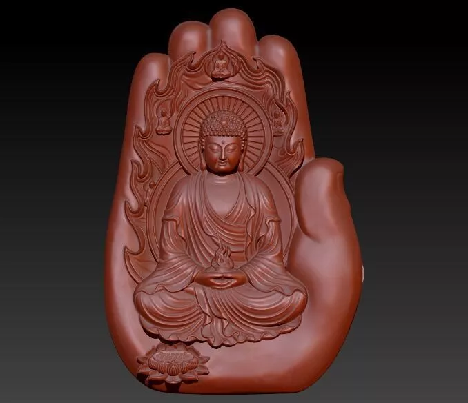 Abhaya Mudra Buddha Hand Pendant Necklace Jewelry 3D print model