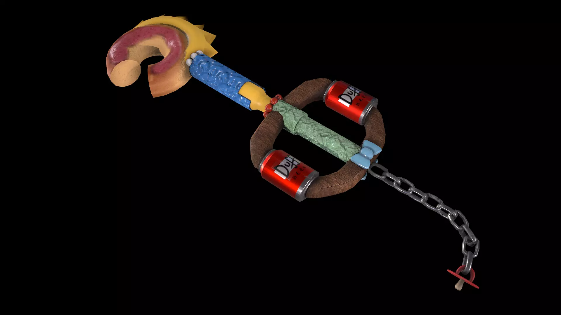 Simpson keyblade  Low-poly 3D model_0