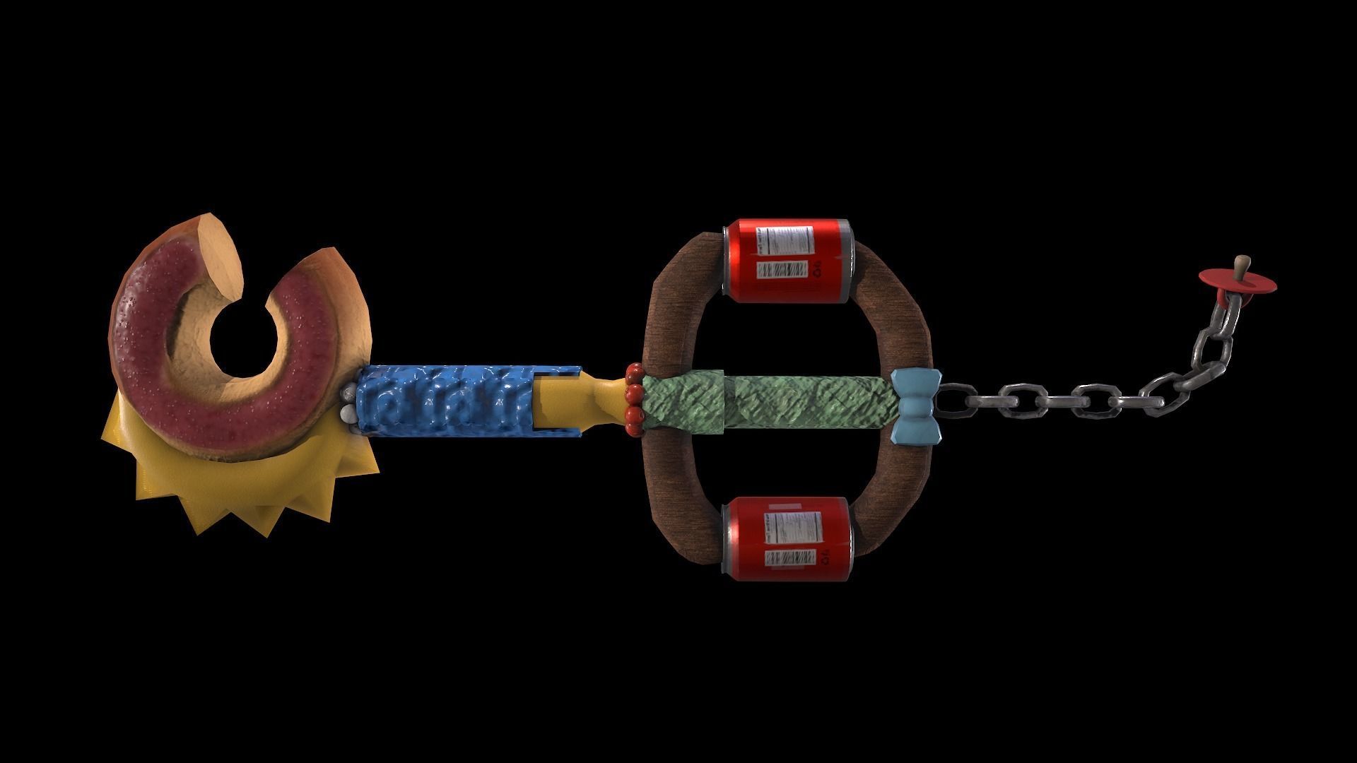 Simpson keyblade  Low-poly 3D model_4