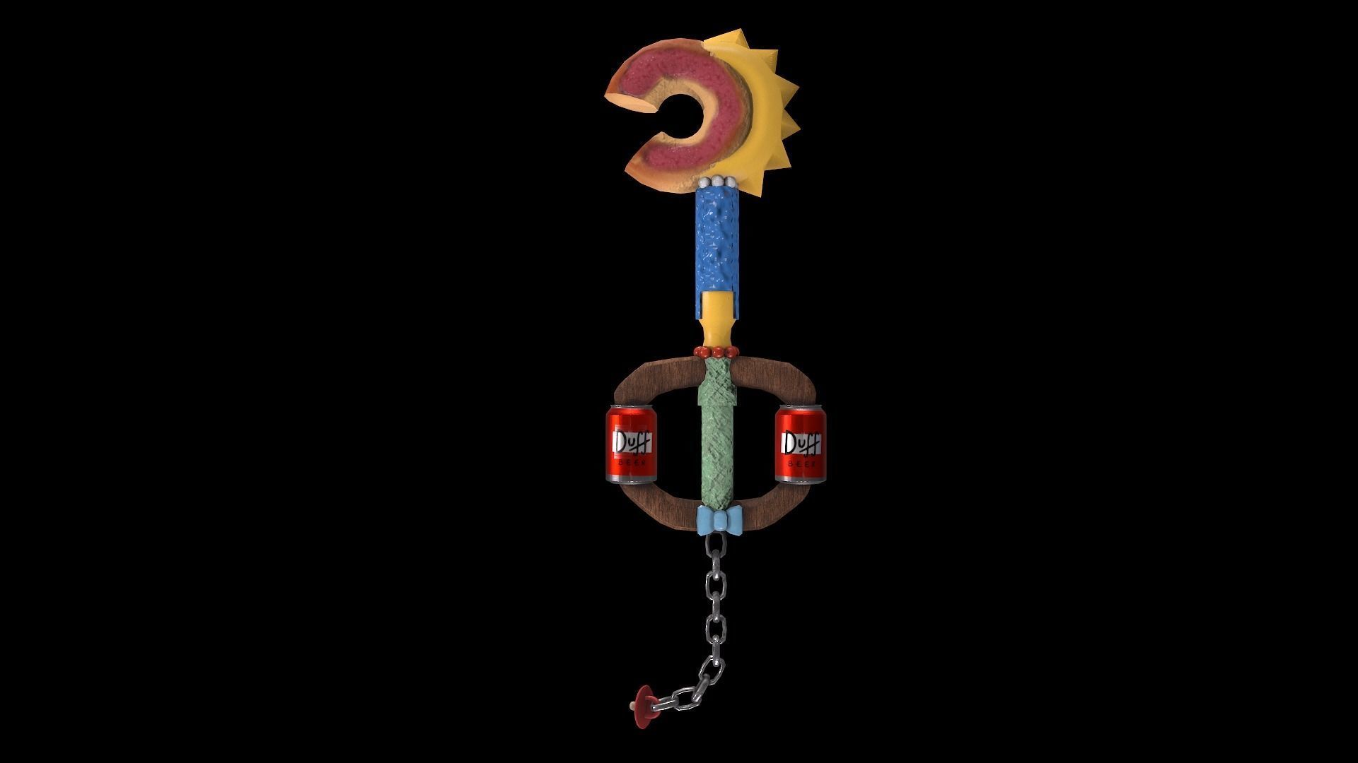 Simpson keyblade  Low-poly 3D model_1