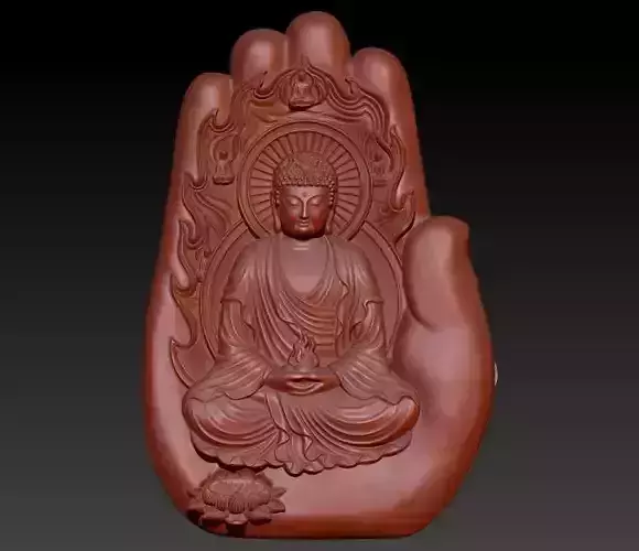 Abhaya Mudra Buddha Hand Pendant Necklace Jewelry 3D print model