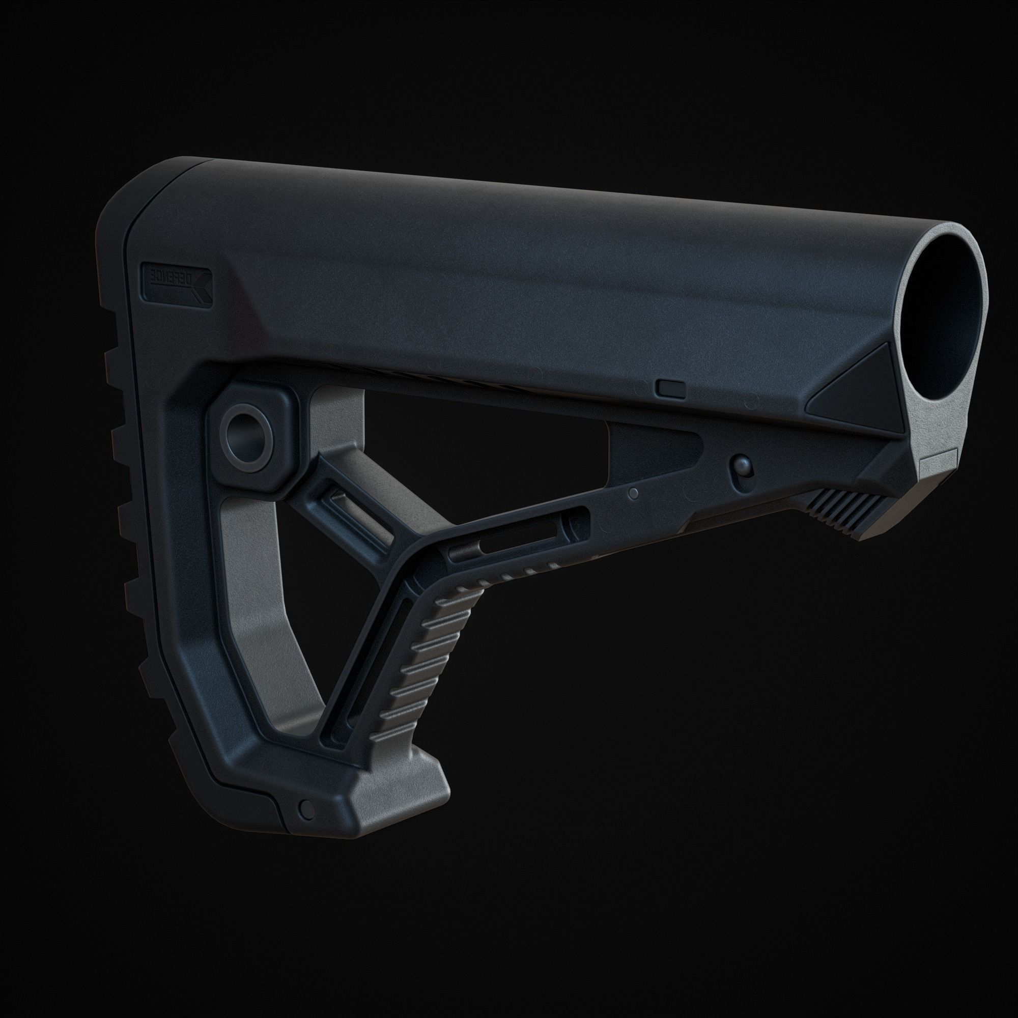 Weapon Stock Low-poly 3D model_5