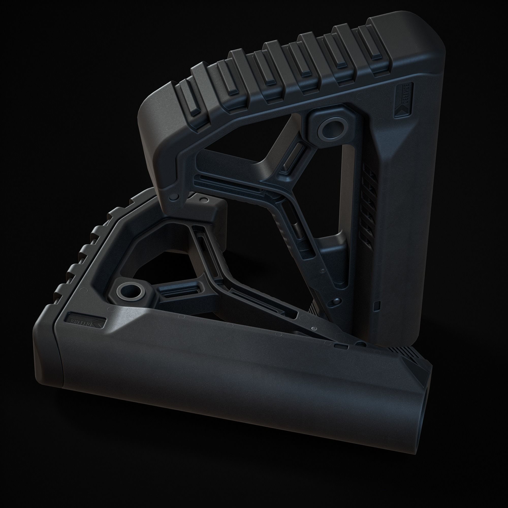 Weapon Stock Low-poly 3D model_2