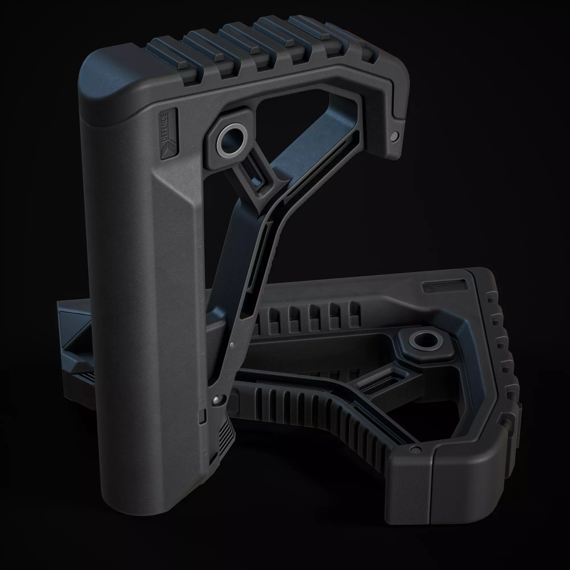 Weapon Stock Low-poly 3D model_0