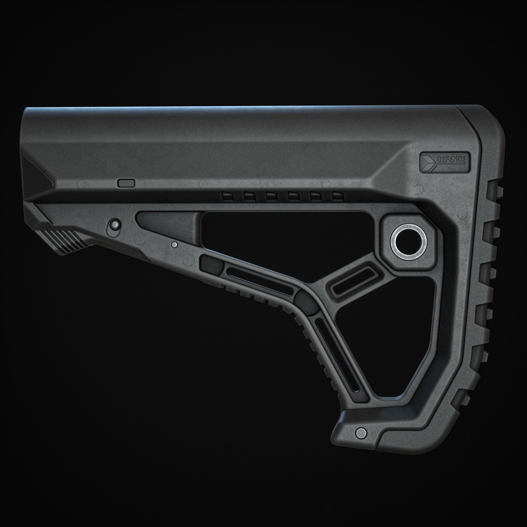 Weapon Stock Low-poly 3D model_3
