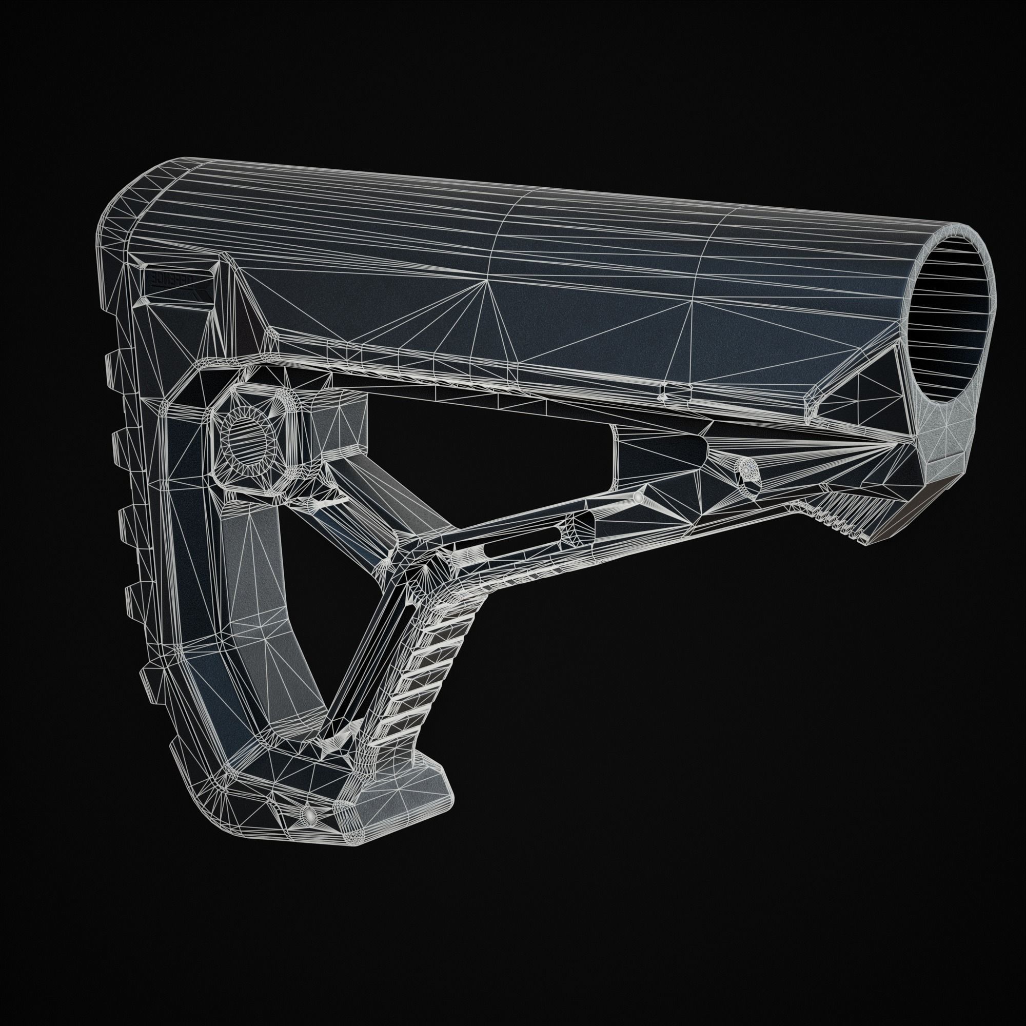 Weapon Stock Low-poly 3D model_10