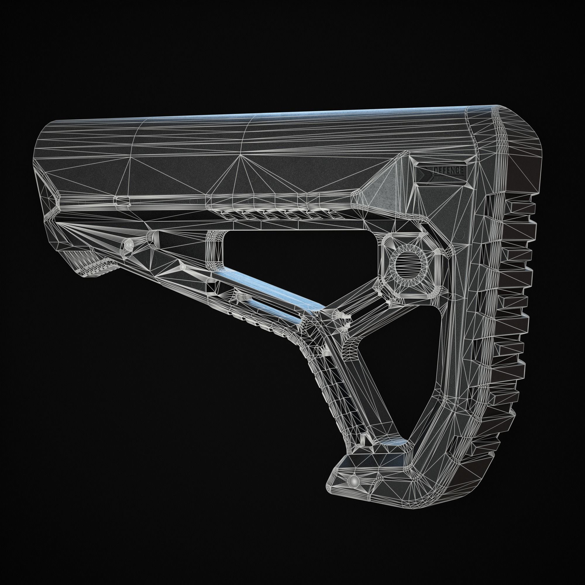 Weapon Stock Low-poly 3D model_8