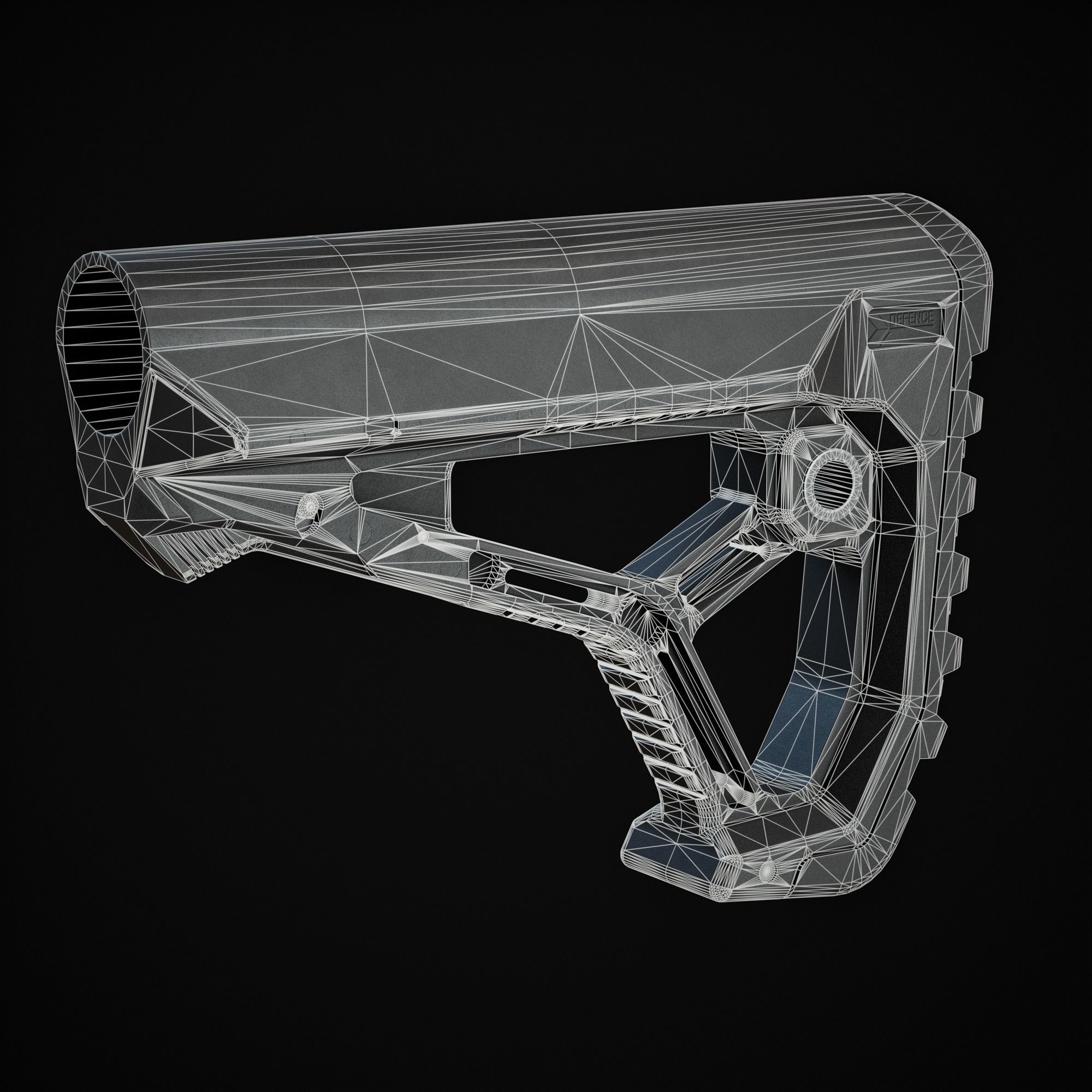 Weapon Stock Low-poly 3D model_9