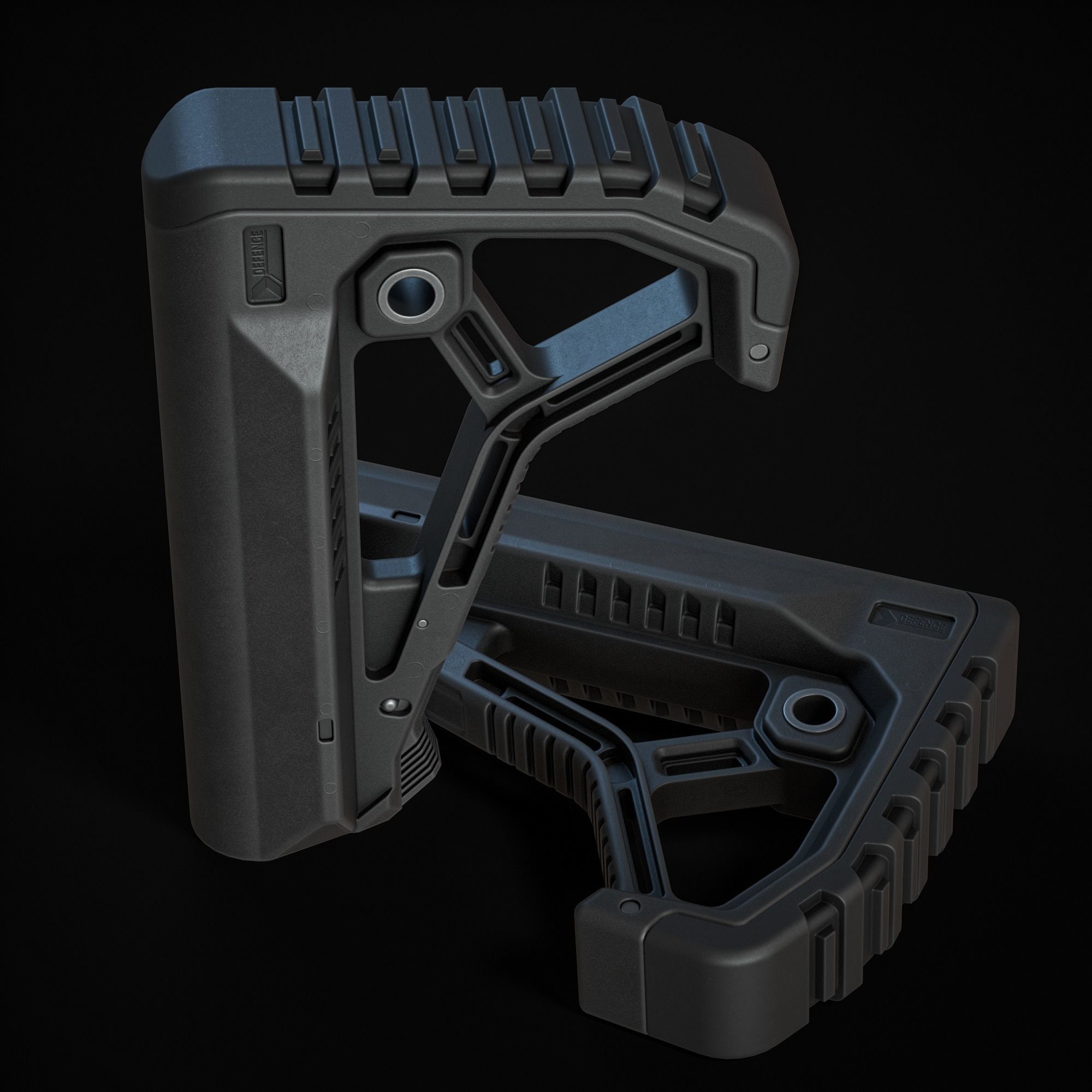 Weapon Stock Low-poly 3D model_1