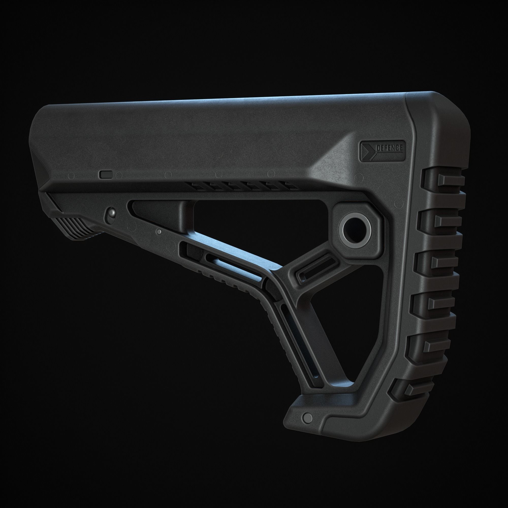 Weapon Stock Low-poly 3D model_7
