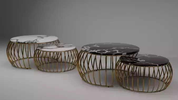 Gold Double coffee table  loft style
