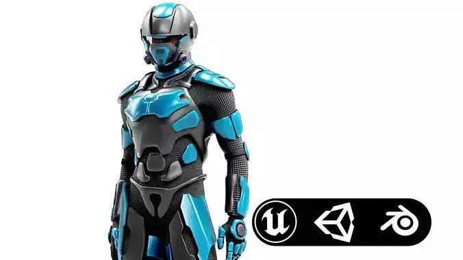 MECHA SOLDIER-X  Rigged for Unreal Engine - Unity - MIXAMO 