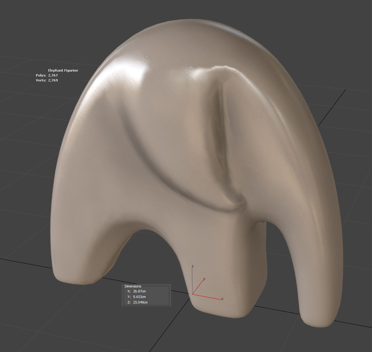 Decorative Elephant Figurine 3D model_4