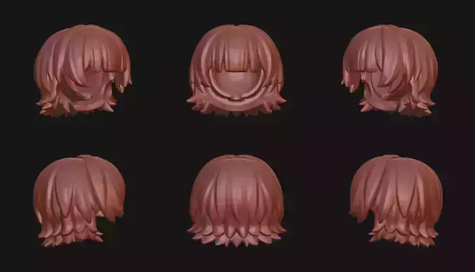 Nendoroid hair custom high quaility blue look character