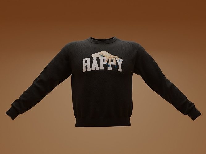 UNDERCOVER Happy Printed Pullover Sweatshirt 3D model