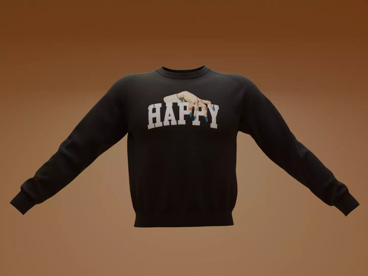 UNDERCOVER Happy Printed Pullover Sweatshirt 3D model
