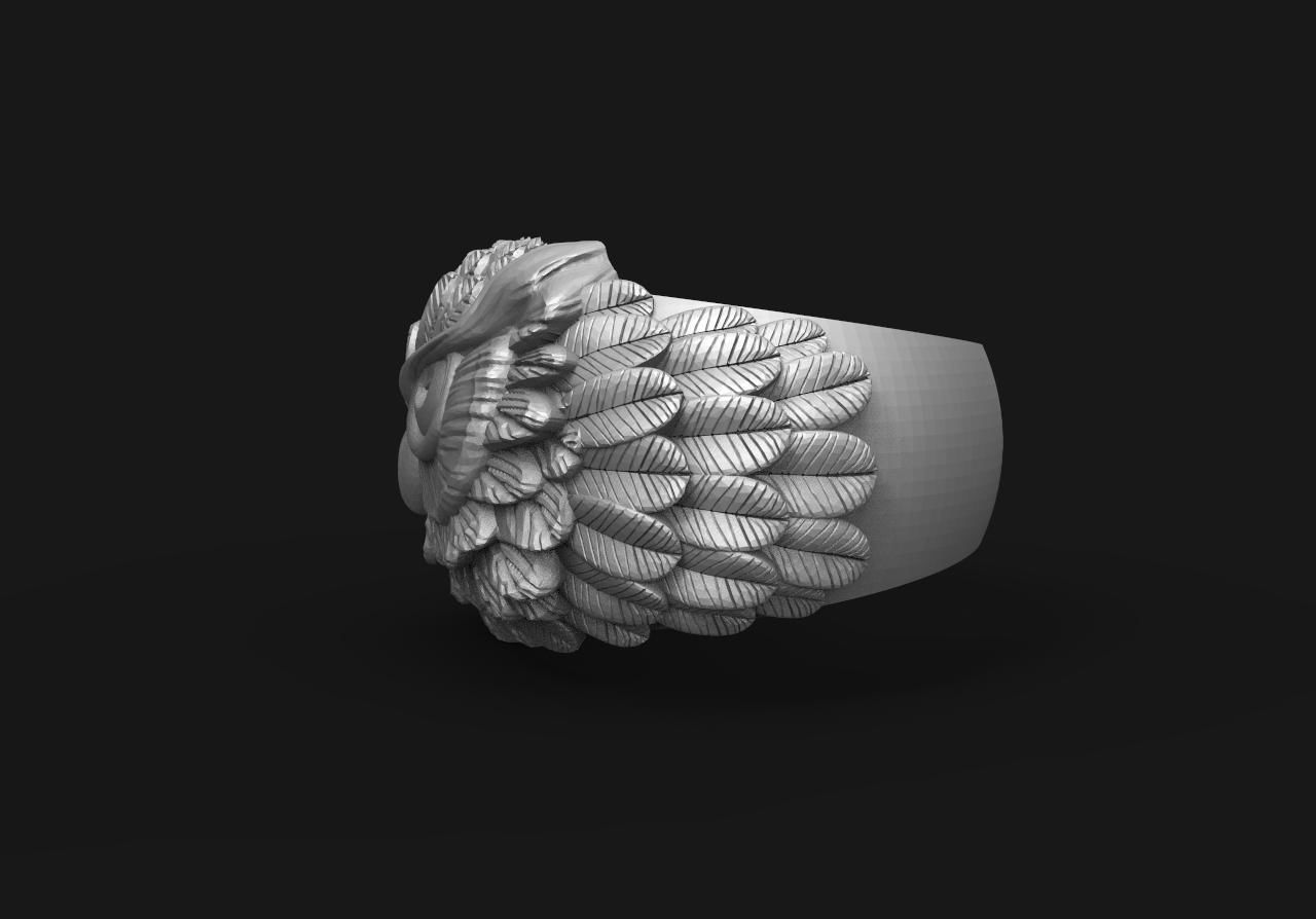 Owl ring 3d model 3D print model_2