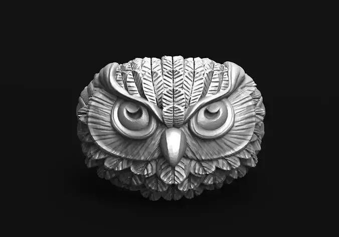 Owl ring 3d model