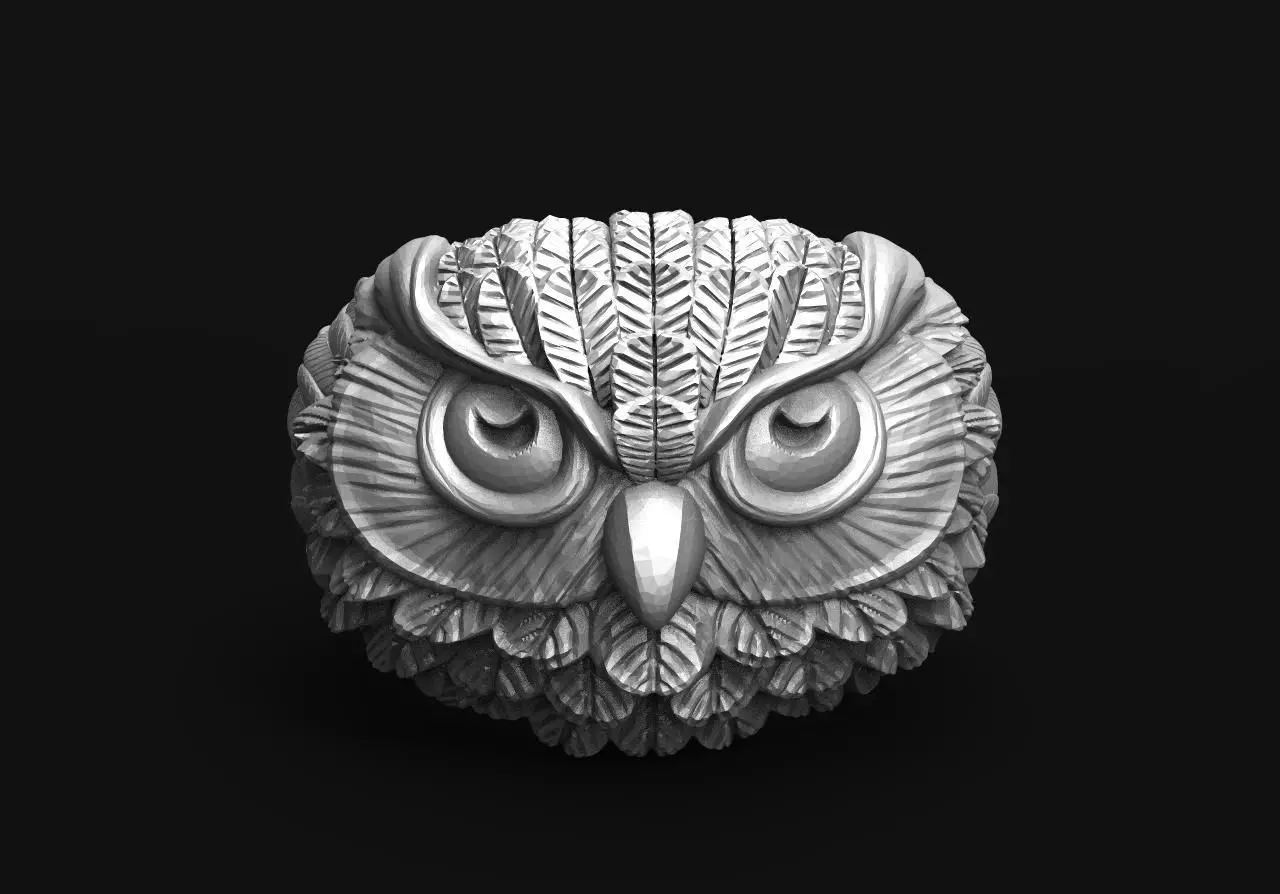 Owl ring 3d model 3D print model_0