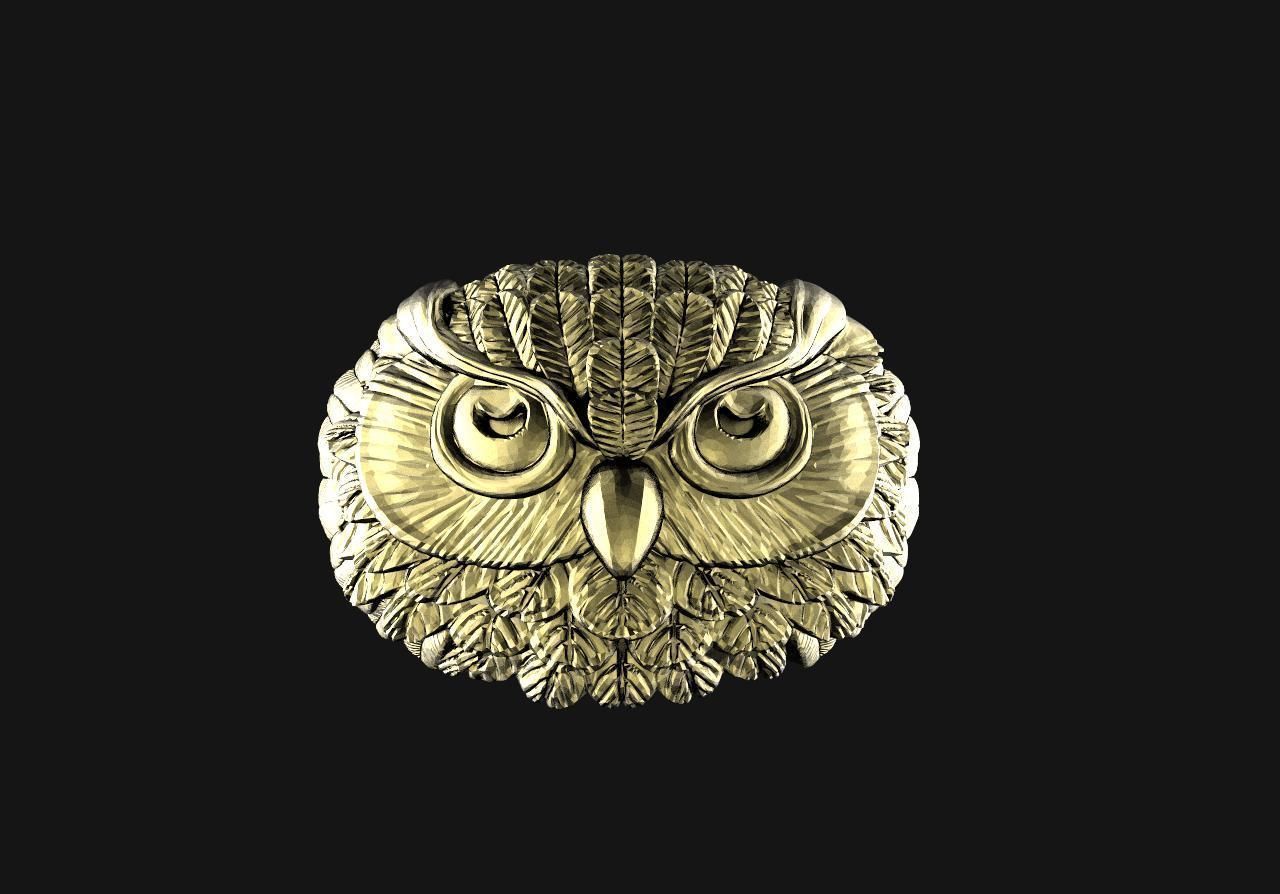 Owl ring 3d model 3D print model_6
