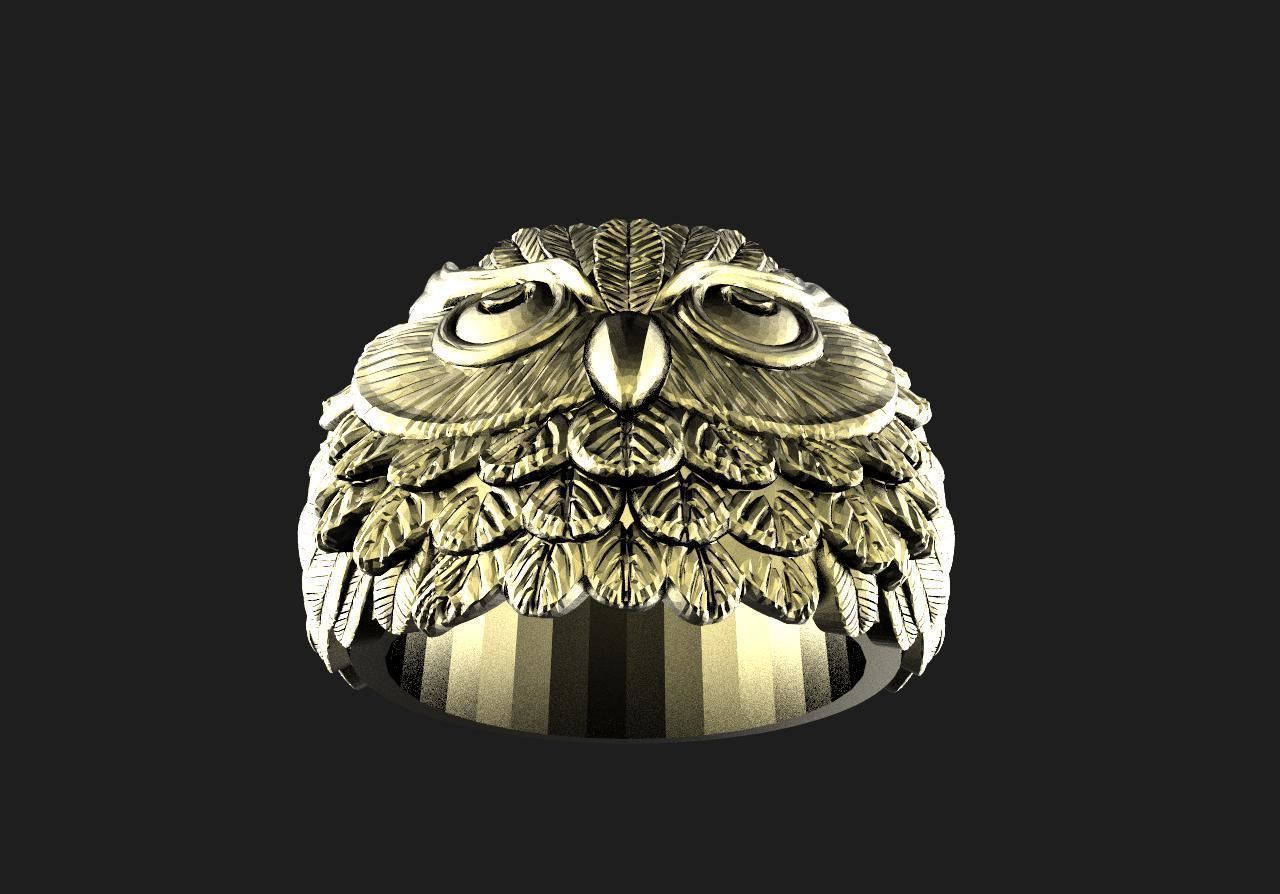 Owl ring 3d model 3D print model_7
