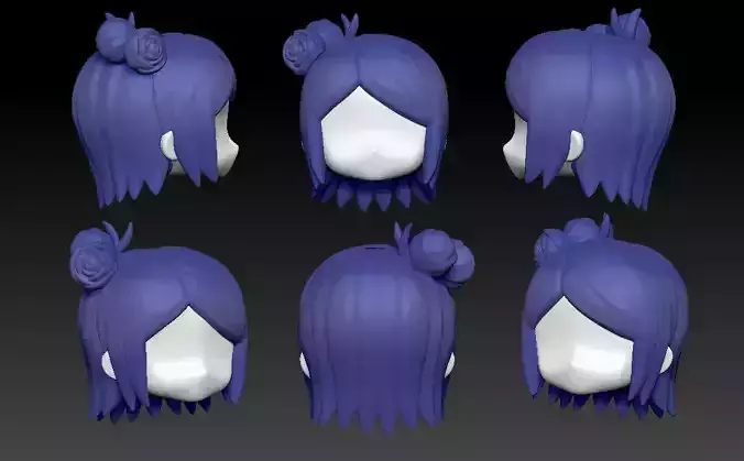 Nendoroi hair custom high quality Konan Naruto 3D print model