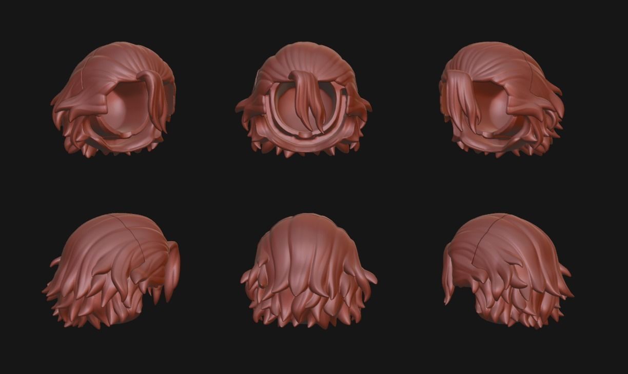 Nendoroi hair custom high quality stanley character 3D print model_1