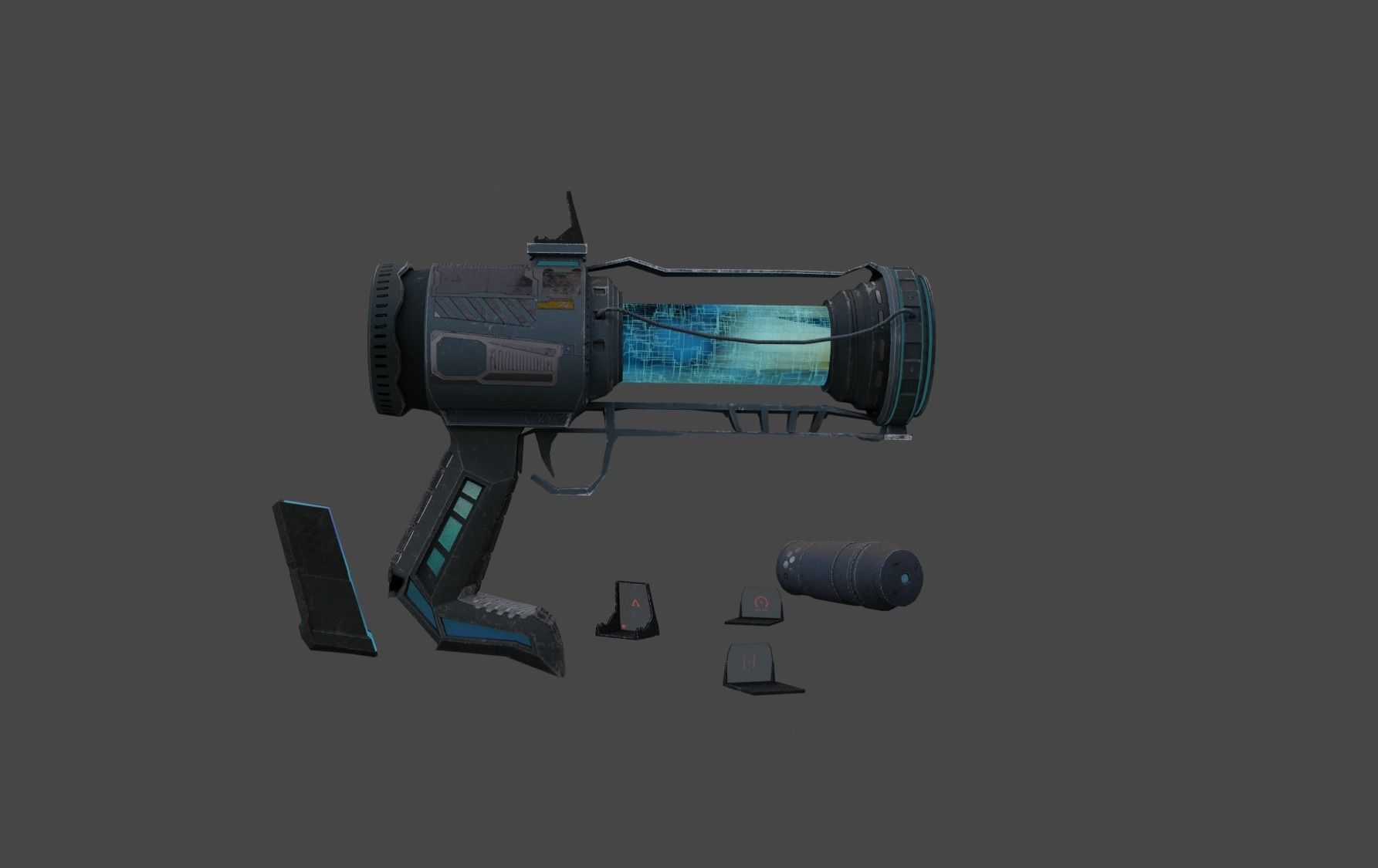 Sci-Fi Pistol 1 Low-poly 3D model_6