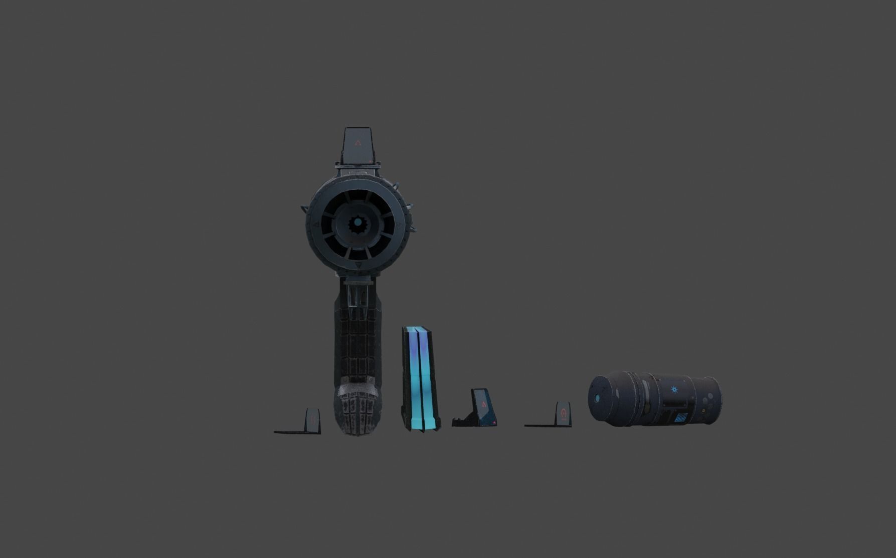 Sci-Fi Pistol 1 Low-poly 3D model_8