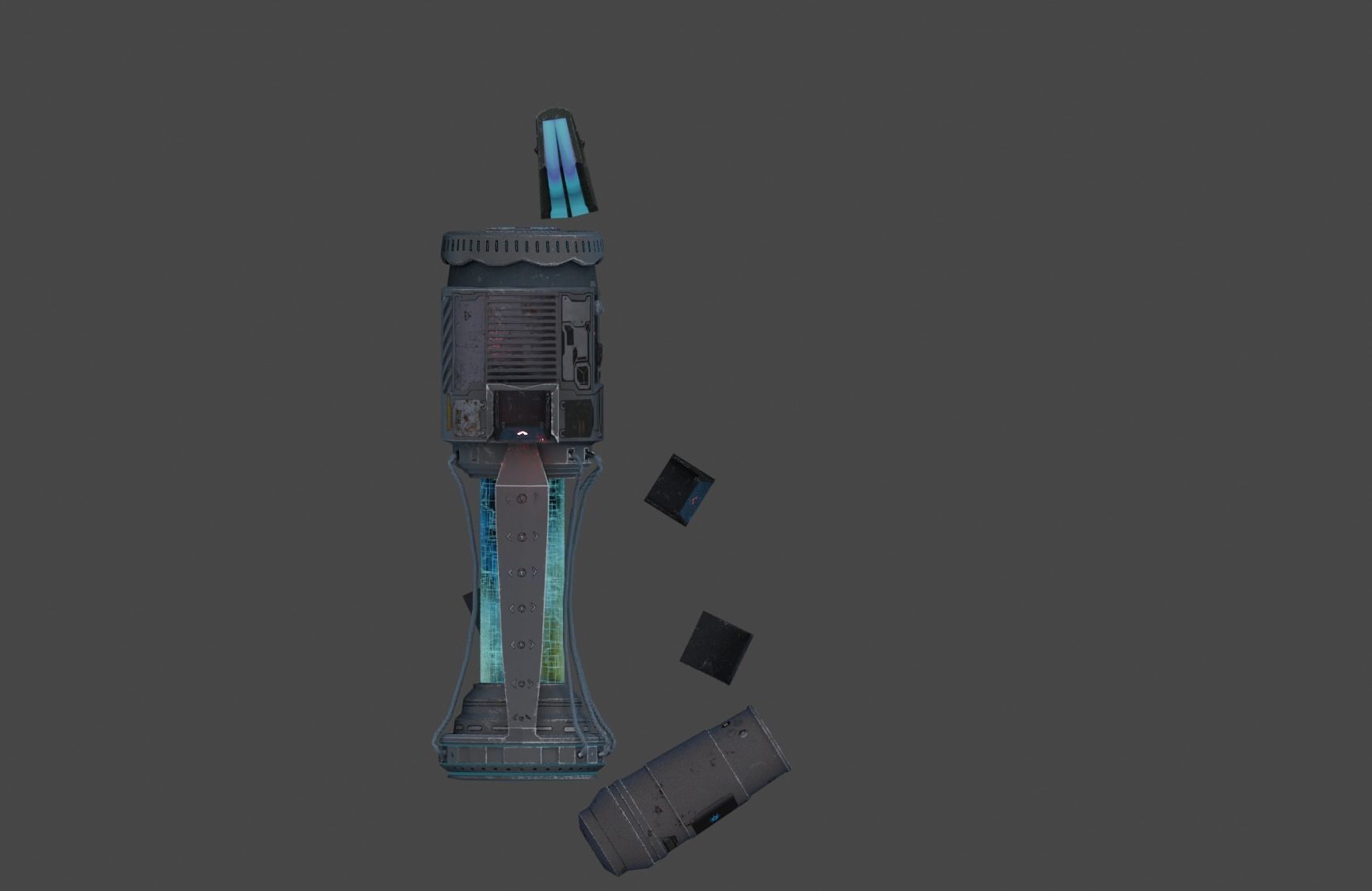 Sci-Fi Pistol 1 Low-poly 3D model_9