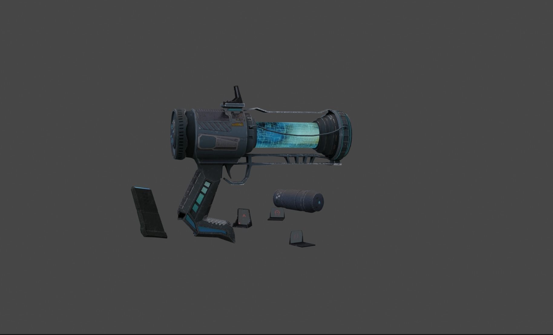 Sci-Fi Pistol 1 Low-poly 3D model_7