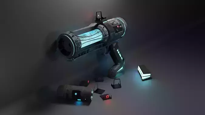 Sci-Fi Pistol 1 Low-poly 3D model