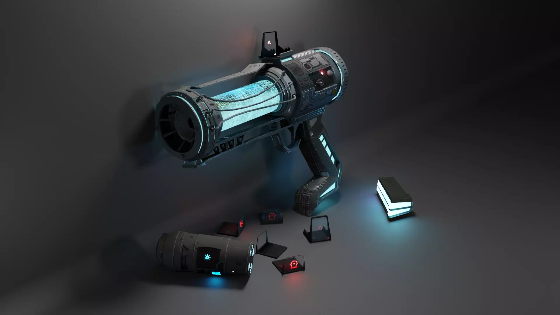 Sci-Fi Pistol 1 Low-poly 3D model_0