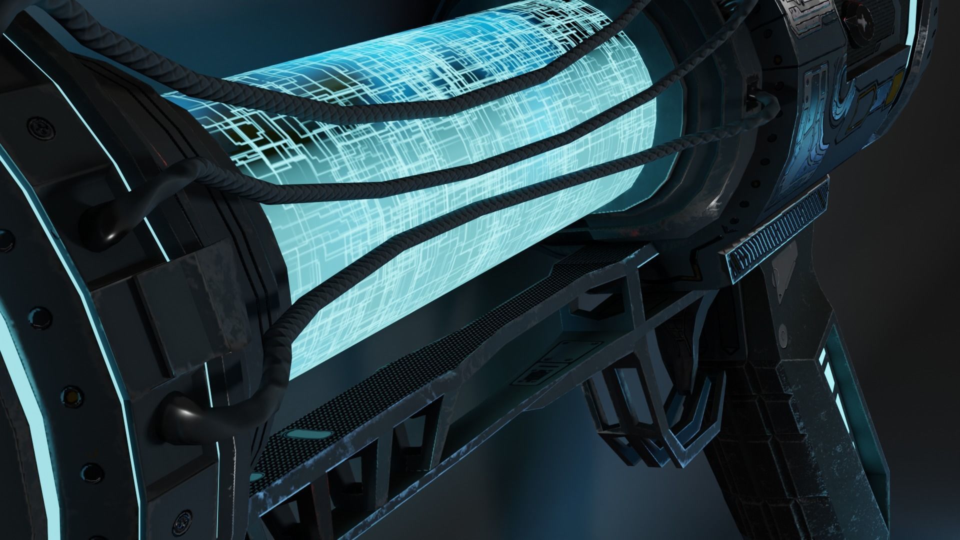 Sci-Fi Pistol 1 Low-poly 3D model_2