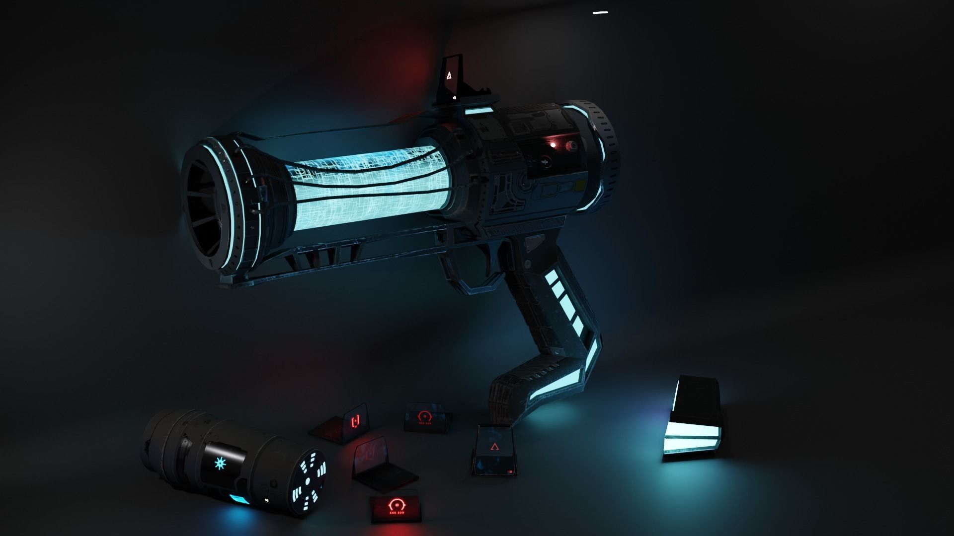 Sci-Fi Pistol 1 Low-poly 3D model_1