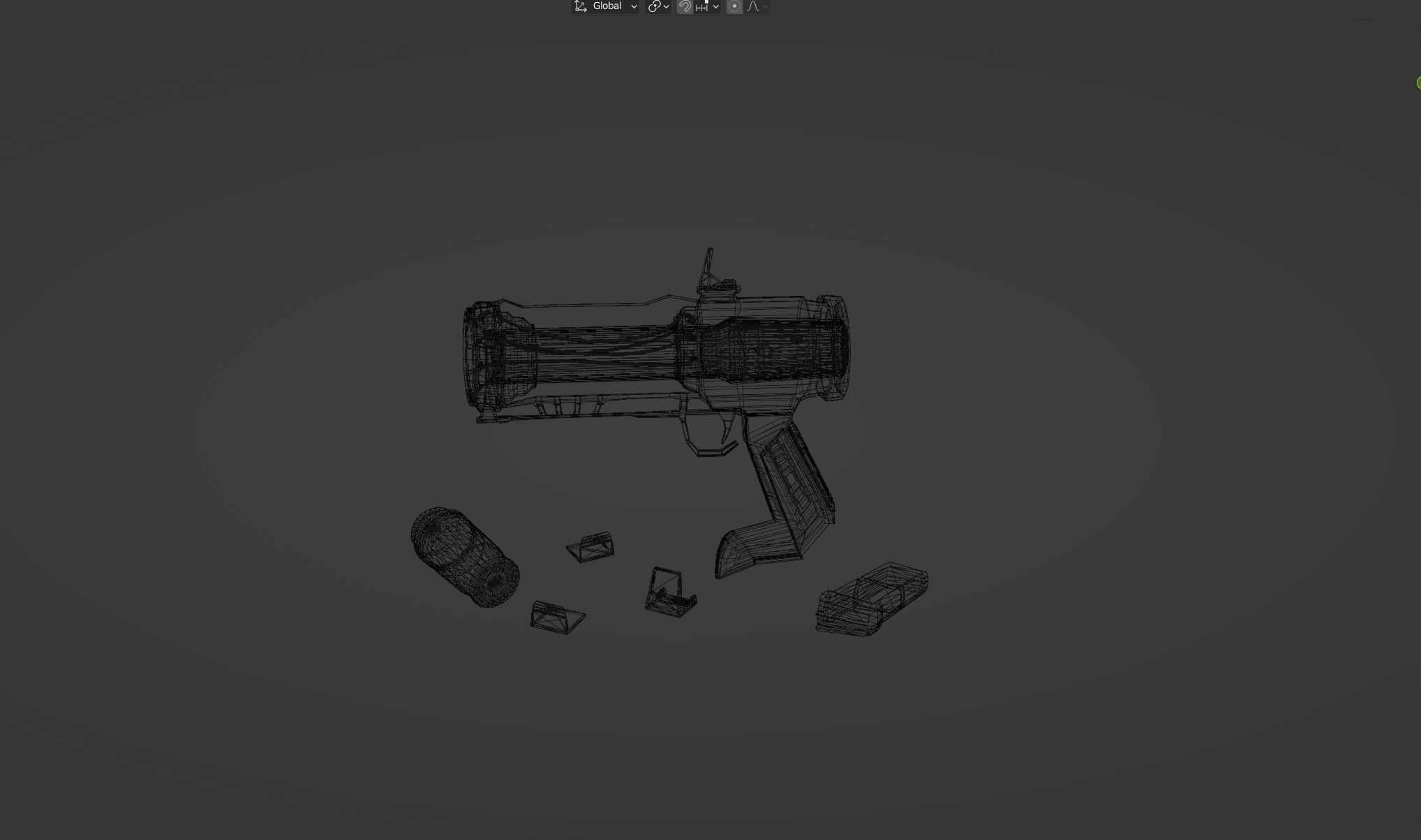 Sci-Fi Pistol 1 Low-poly 3D model_3