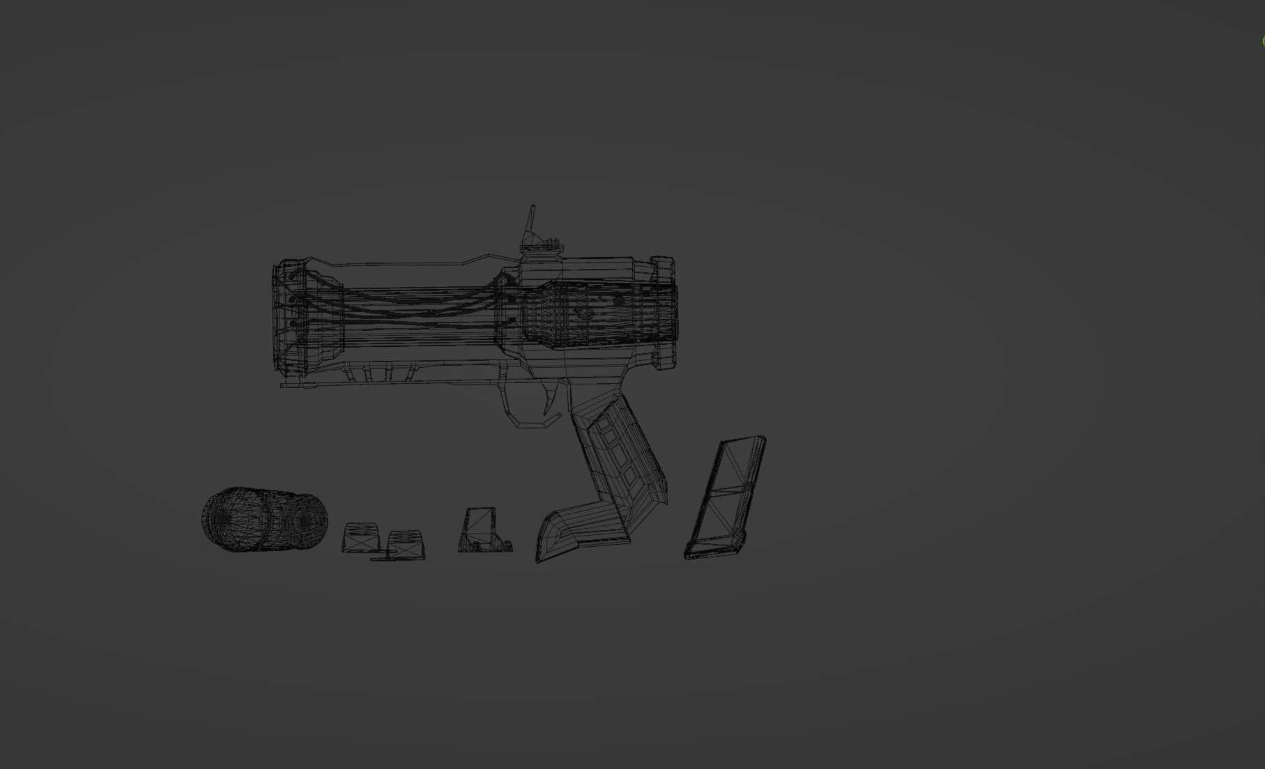 Sci-Fi Pistol 1 Low-poly 3D model_10