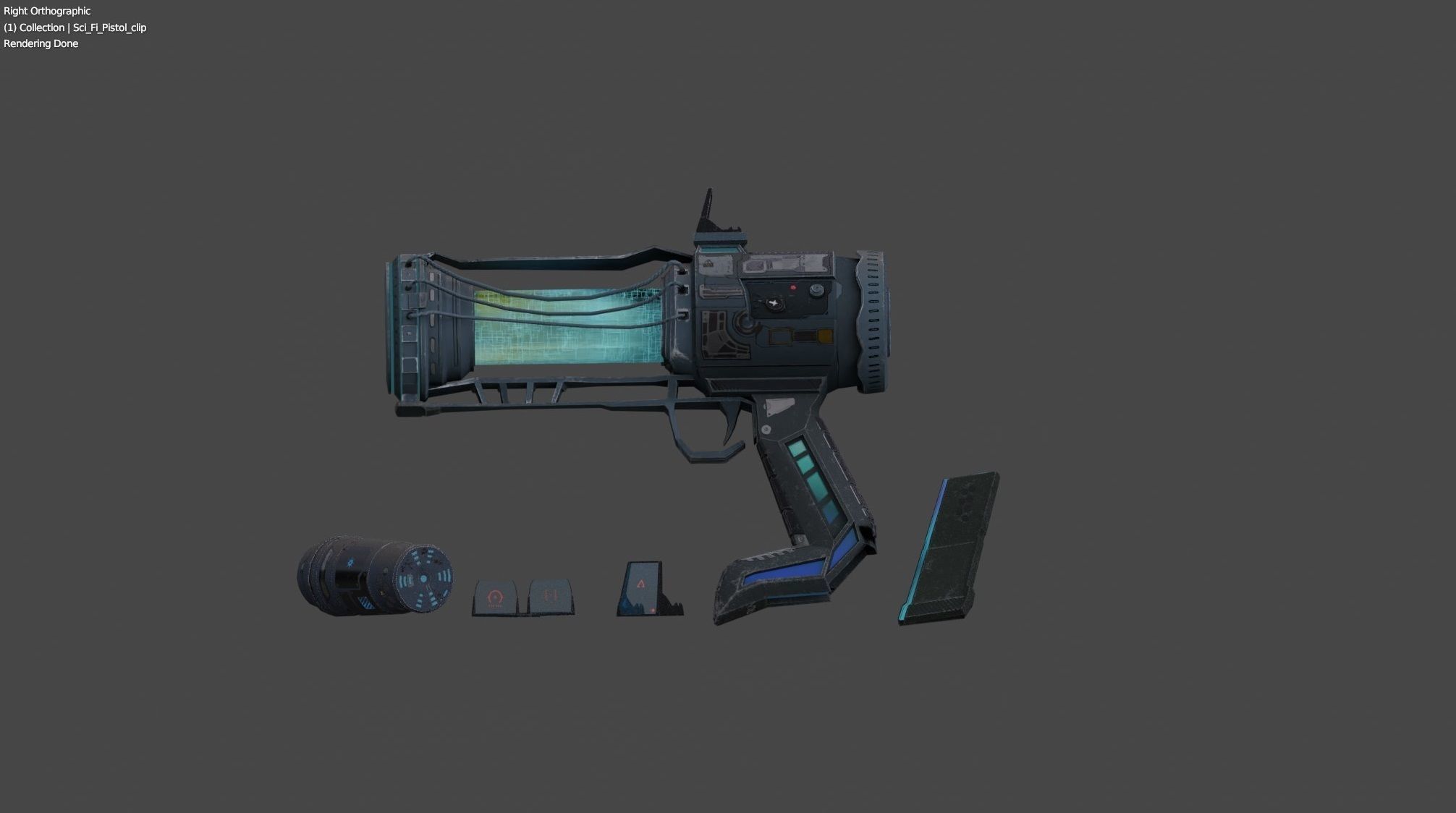 Sci-Fi Pistol 1 Low-poly 3D model_5